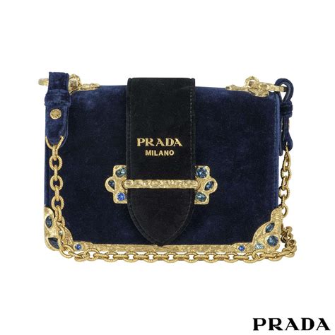 Cahier velvet clutch bag Prada Pink in Velvet 